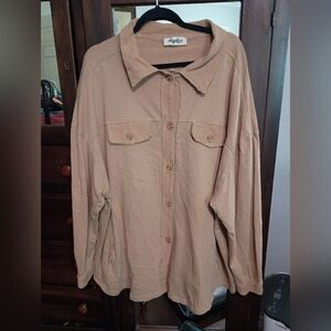 Haptics Beige Button-Up Shirt_2X